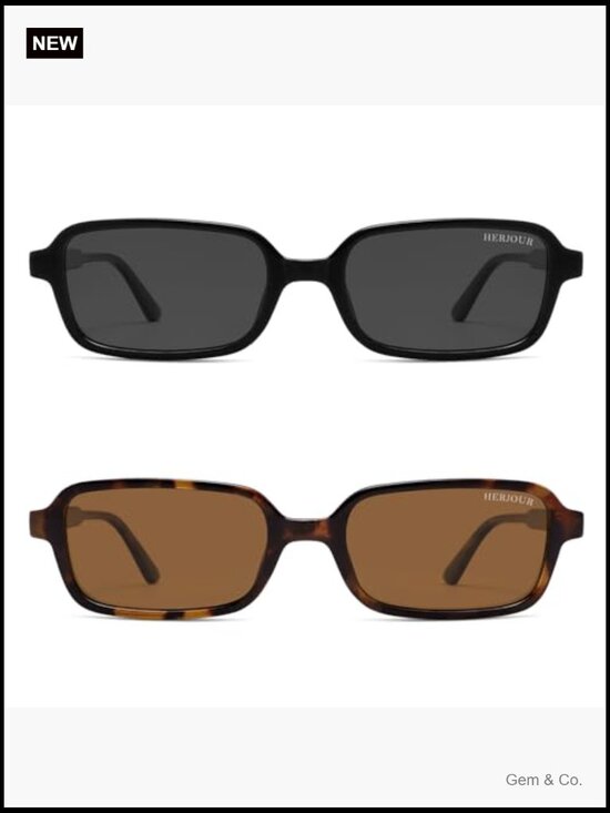Polarized Retro Rectangle Sunglasses 2-Pack UV Protection Classic main image 4